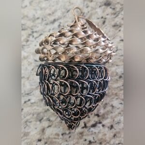 Gold and Black/Brown Wire Acorn Ornament